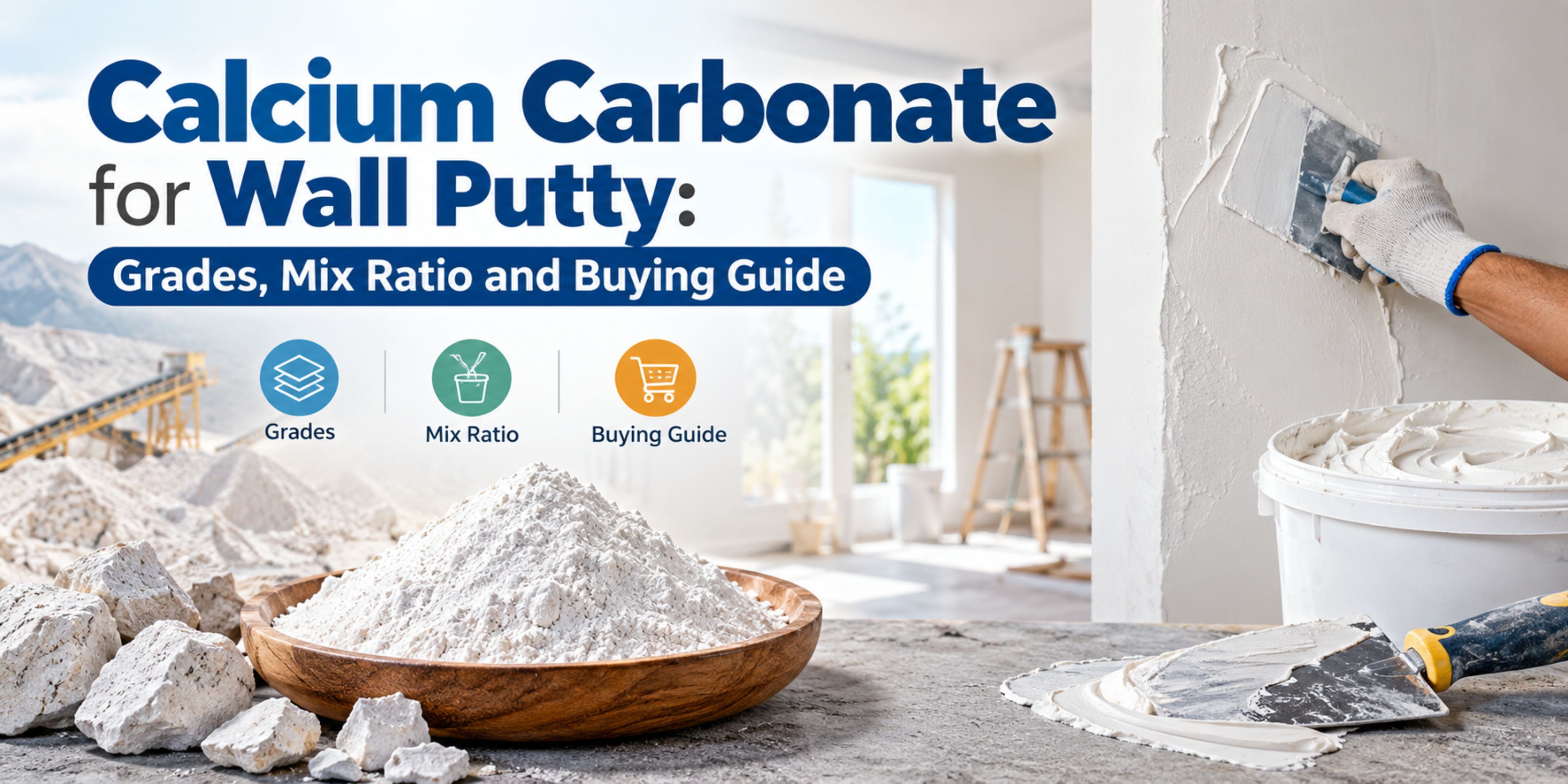 Calcium Carbonate for Wall Putty: Grades & Mix Ratio